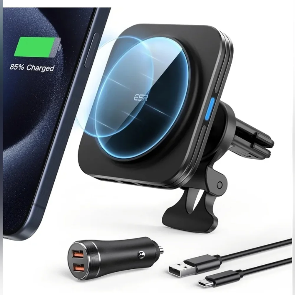 Magnetic wireless car charger for i phones 15/14/13/12